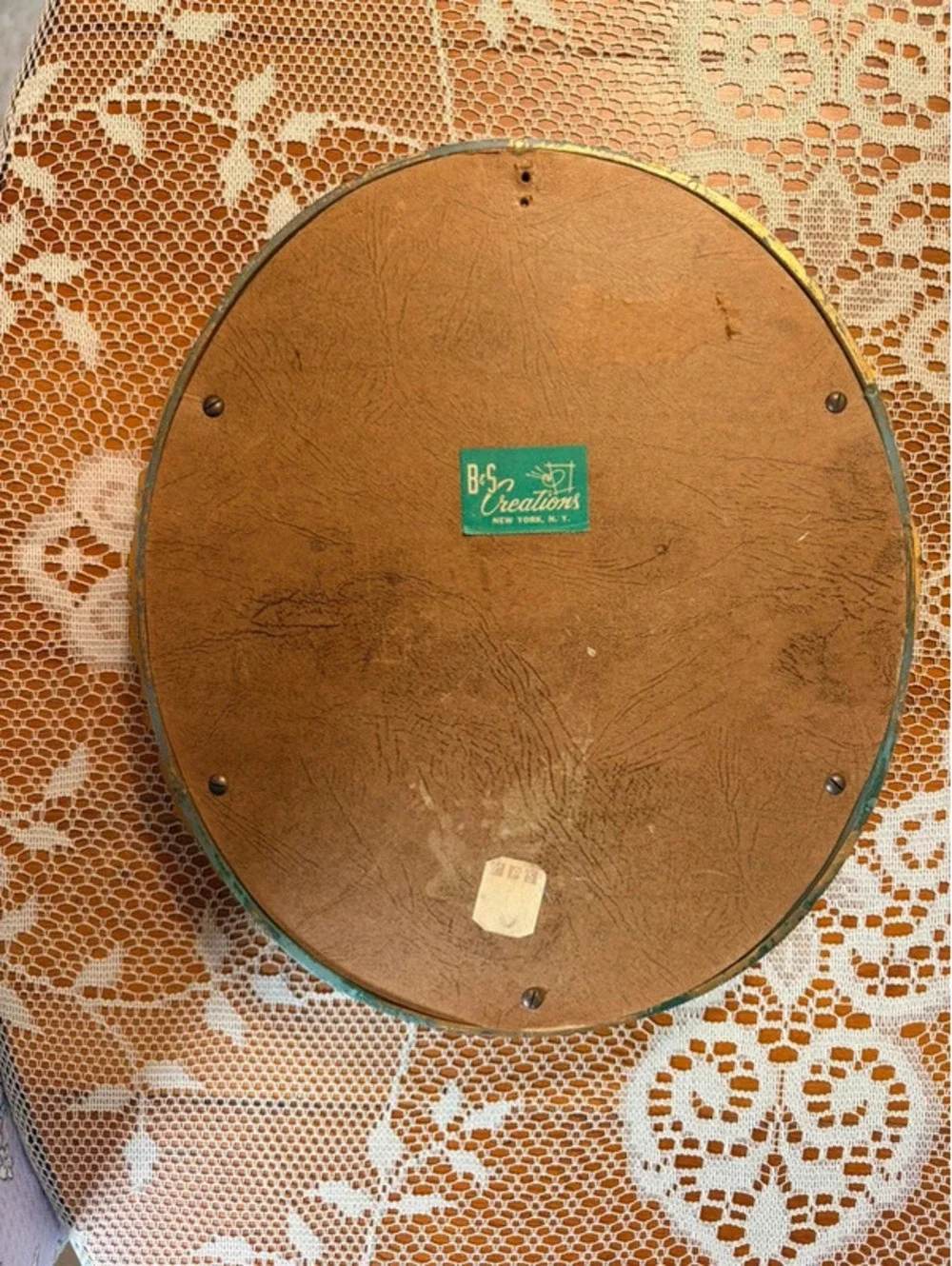 Vintage B&S Creations Fragonard Gold Ornate Convex Wall Plaque
